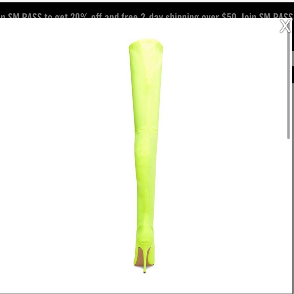 Lime green thigh high boots (Steve madden)